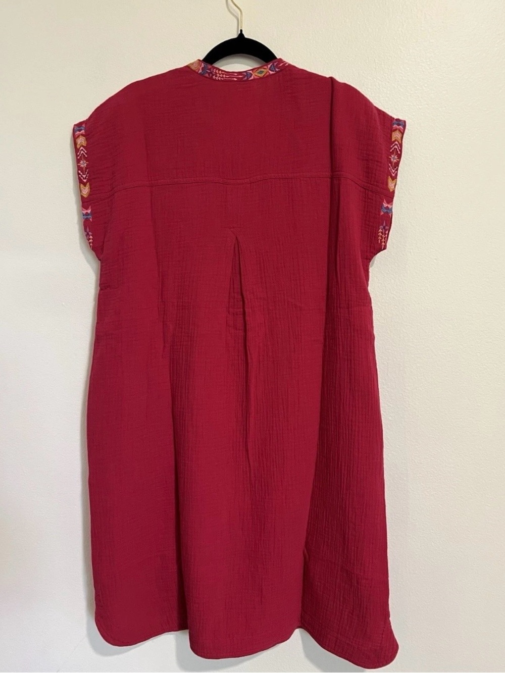 Johnny Was Size M Color Jzz (Red/Pink) Embroidered Mishti Lines Dress Elena - Picture 11 of 12